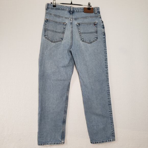 Vintage Tommy Hilfiger Jeans Mens 34x30 Blue Relaxed Fit Light Wash Faded Y2K - Picture 2 of 16